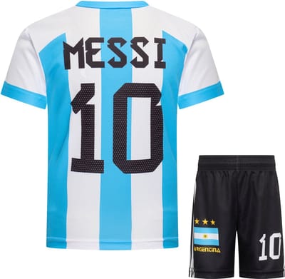 Messi Argentinië Tenue | Voetbal Shirt + broekje set - EK/WK voetbaltenue - Maat XL