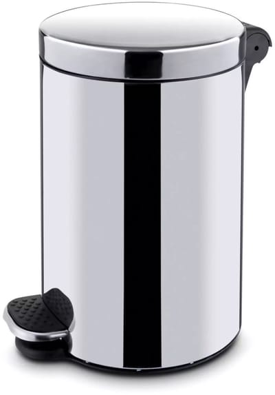 HENDI Pedaalemmer rond 30x44 cm 20 liter - rvs - binnenemmer, antislip pedaal - zilver