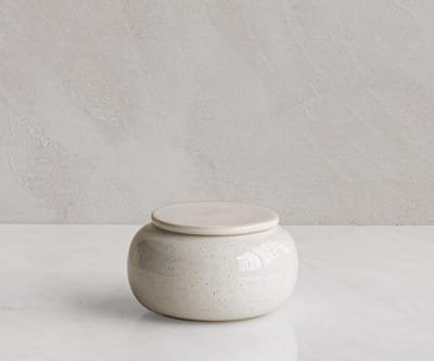Seres Mini Urn – Handgemaakt Keramiek – Wit Gespikkeld – 200 ML - Inclusief Aszak