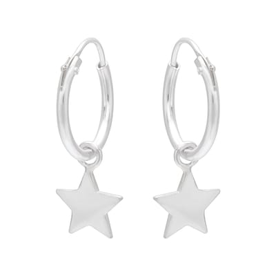 WeLoveSilver - Oorbellen 925 zilver - Zilveren oorringen met hanger – Ster oorbellen