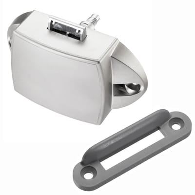 SOTECH Opbouwslot Push-Lock 77 x 44,5 x 21 mm roestvrijstaal look, push lock kastslot voor boot & caravan
