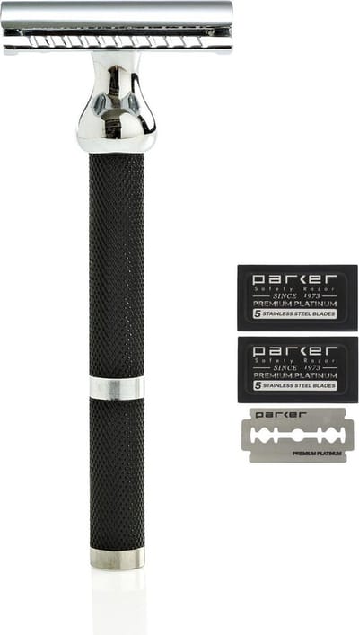 Parker 71R Double Edge Safety Razor Gesloten Kam incl. 10 PARKER Mesjes