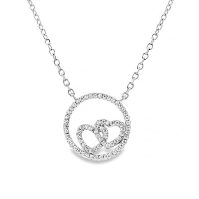 Juwelier Zwartevalk - Zilveren (gerhodineerd) ketting met hartjes hanger - 25.282