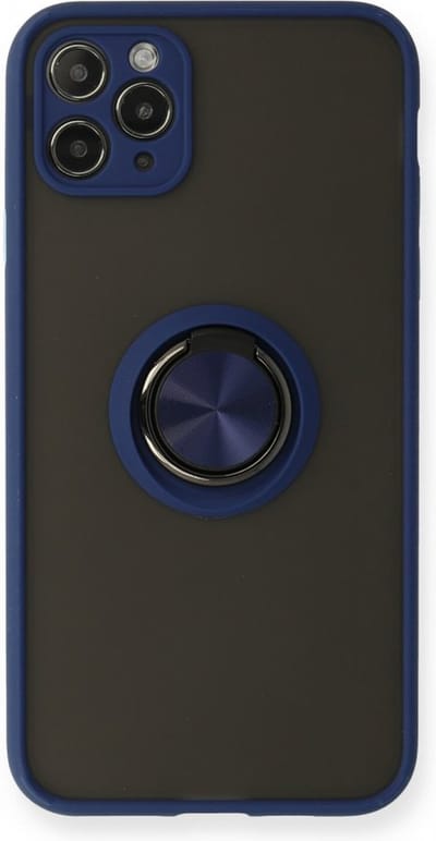 Telefoonhoesje met standaard magneet ring - Silicone hoesje Geschikt voor: Apple iPhone 11 Pro Max - Blauw