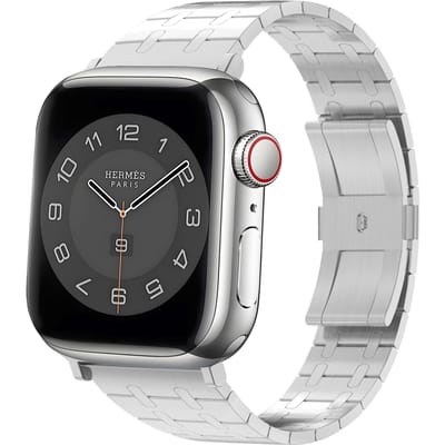 BALR stalen bandje geschikt voor Apple Watch 44mm / 45mm / 49mm – Zilver – Compatibel met Apple Watch 1/2/3/4/5/6/8/9/10/11/SE(2-3)/Ultra(2-3)