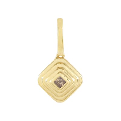 Cavill - Zilveren Hanger - Verguld 925 Sterling Zilver - I2 Champagne Diamant 0,041 ct - Princess Geslepen - Modern Elegant Afrikaans Sieraad