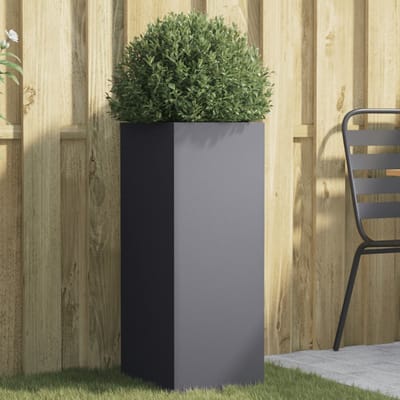 vidaXL - Plantenbak - 32x29x75 - cm - staal - antracietkleurig