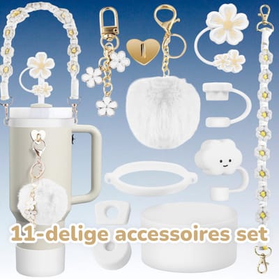 Dutchers® Drinkfles Accessoires, 11 stuks Geschikt voor Stanley Cup 2.0, 30 oz Adventure, Quencher - Dop - Voorkomt lekken