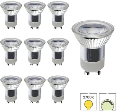 Lybardo - GU10 LED Lamp - 35mm - 10-pack - 3W Dimbaar - 2700K Warmwit Licht