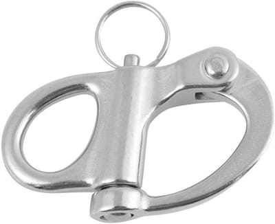 Vaste Kliksluiting - Snelsluiting Karabijnhaak - Watersport Bevestiging - Roestvrij Staal Coating - 22 x 96 mm - Zilver