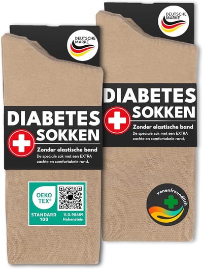 Comfortabele Diabetici Sokken zonder Elastiek voor Heren en Dames - 97% Katoen, 6 Paar