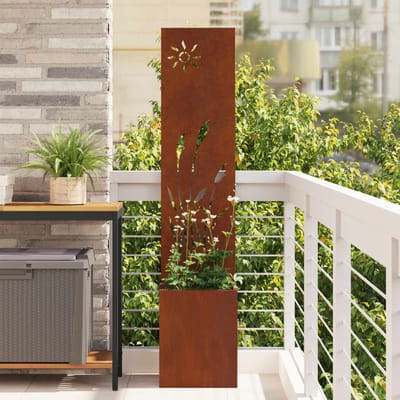 vidaXL - Tuin - Privacy - Scherm - Roestig - 32 - x - 32 - x - 150 - cm - Cortenstaal
