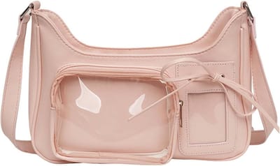 Schoudertas met Display - Transparante Tas - Persoonlijke Stijl Tonen - Twee Display Vensters - Klein Formaat - Zwart