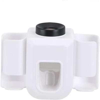 Elektrische tandenborstelhouder Dubbele Gat Muur Tandenborstel Organizer Tandenborstelstandaard Tandpasta Knijper Badkameraccessoires Punch Free wit