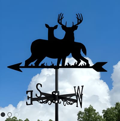 Metalen Windspinner met Dierenmotief - Smeedijzeren Tuin Decoratie voor Buiten - Ornament voor Daktuinen & Binnenplaatsen-Twee herten-Belle‘s product-Belle's product