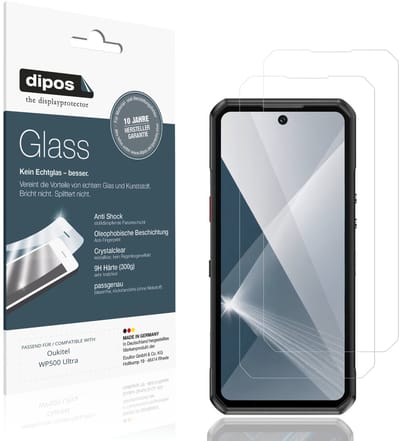 dipos – 2x Pantserfolie geschikt voor Oukitel WP500 Ultra | 9H Screenprotector