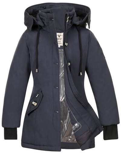 Versano Harper Meisjes Parka 3 kwart lange Winterjas 02 Maat 86 t/m Maat 92 - Donkerblauw