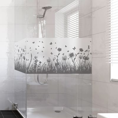Privacy raamfolie - Bloemen- en vlinderveld - Raam- en douchedeurstickers - 40x100cm