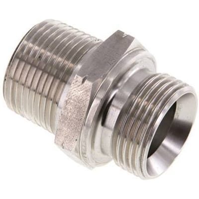 1'' NPT x G 1'' RVS Borstnippel 40 Bar - Hydrauliek - FL2S-M-ST-100NG