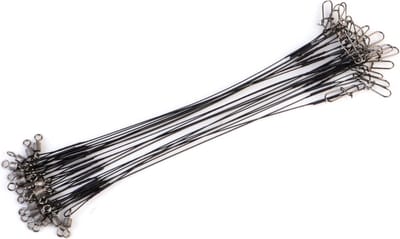 Stalen onderlijn - 10 stuks - 25cm lang - 14kg - 0,5mm - Zwart - Roofvissen