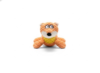 Hondenspeeltje Pluche en Touw voor Honden en Puppies - Duurzaam Trekspeeltje met Pieper voor Interactief Spelen - Zachte Knuffel - Ideaal Puppy Speelgoed voor Kleine en Middelgrote Honden - animalking Hondenspeelgoed - Wasbeer