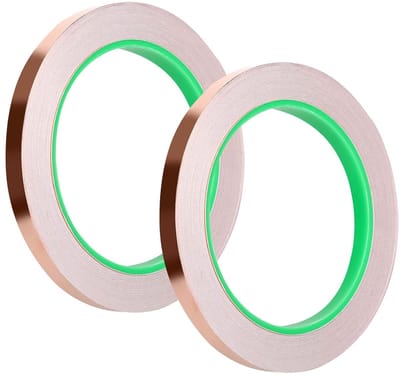 Dubbelzijdige zelfklevende koperen folie tape voor EMI-afscherming, glasbewerking en papiercircuits (20m x 6mm)