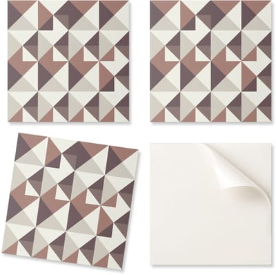 Set zelfklevende vinyltegels met geometrisch patroon en driehoeken, 20x20x20 cm
