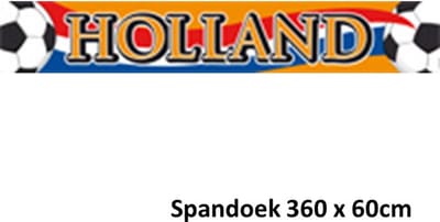 Banner holland oranje: Holland 370x60 cm (30407) - Vlag (fanshop) - Zwart