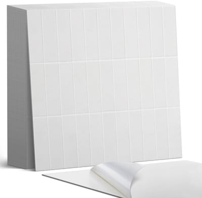 Coloray Plaktegels - Eenvoudige, gladde mozaïek Zelfklevende Tegels - 20 cm x 20 cm - Wit Plaktegels - 20 stuks - Vierkant PVC Tegels - Plaktegels Badkamer - Plaktegels Vloer - Vinyl Tegels Zelfklevend - Wandtegel Zelfklevend