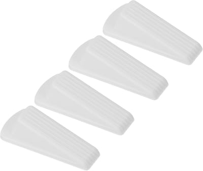 Oneay Deurstopper Set 4 Stuks – Rubber Deurwig Antislip – Deurstopper Onder Deur – Stapelbaar – Extra Sterke Grip – Voor Alle Vloertypes Hout Tegel Laminaat Tapijt PVC – Deurblokker Veilig voor Kinderen en Huisdieren – Wit