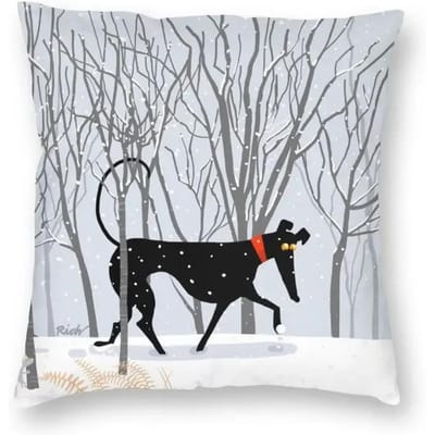 Housse de coussin pour chien Whippet Sihthound 40x40cm Décoration d'intérieur Impression Lévrier Housse de coussin décorative de Noël pour voiture Deux côtés 50x50cm