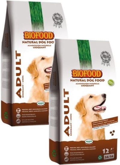 2x 12,5 kg Biofood krokant hondenvoer