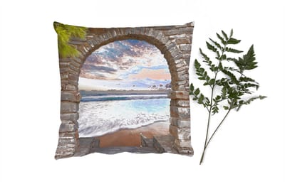 Sierkussens - Kussentjes Woonkamer - 40x40 cm - Avond - Zee - Strand - Doorkijk