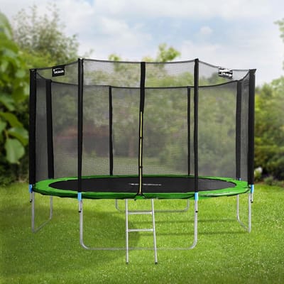 Trampoline Buiten - Springkussen Tuin - Buiten Spelen - TÜV Getest - 427 cm Diameter - Groen