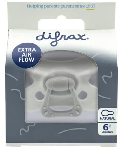 Difrax Fopspeen Natural 6+ mnd Grijs - 2 x - Voordeelverpakking