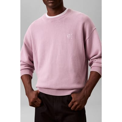 Calvin Klein Ls Easy Cotton Crewneck Orchid Haze Taglia: S | Maglioni a maglia Outlet | Uomo | Magenta
