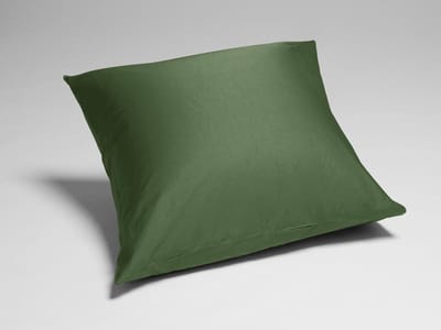 Yumeko kussensloop katoensatijn mid olive 65x65 - Bio, eco & fairtrade - 1 stuk