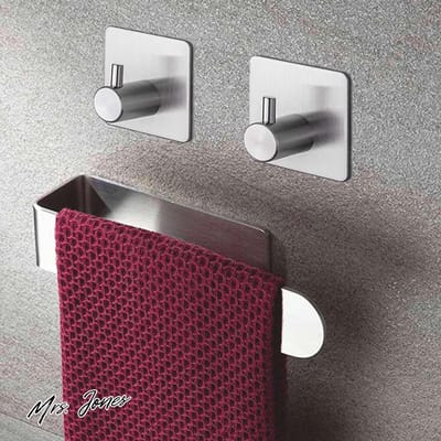 Mrs. Jones Handdoekhouder voor aan de muur zelfklevend ophangen badkameraccessoires, zonder boren - 30 cm .