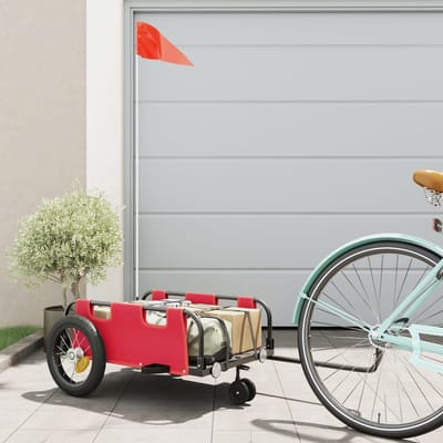 vidaXL - Fietstrailer - oxford - stof - en - ijzer - rood