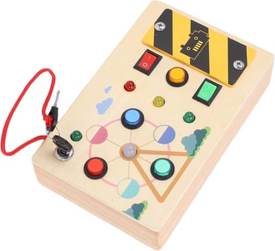 Peuter Busy Board - Sensorisch Speelgoed Hout - Motoriek Ontwikkeling - Met LED Lampje