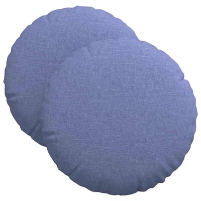 vidaXL - Zitkussens - 2 - st - Stof - Jeans - Blauw - Ø40 - x - 13 - cm