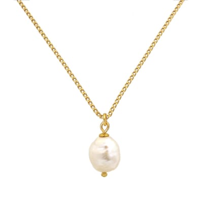 ARLIZI 2263 Ketting crème zoetwater parel hanger - verguld - 46 cm