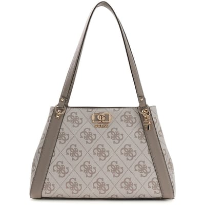 Guess Karnilla Logo Vriendin Carryall Vrouw Donker Taupe in Kunststof met Logo 4G en Charm