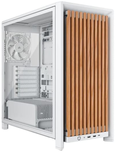 Corsair FRAME 4000D Wood RS (White & Oak) - Case - Miditower - Wit
