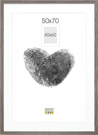 Deknudt Frames fotolijst - grijs met passe-partout - 40x60 / 50x70 cm
