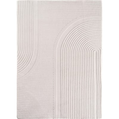 Japandi Vloerkleed Pompei - Hoogpolig - Scandinavisch Design - 3D-Effect - Creme- 80x150 CM