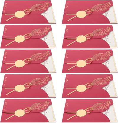 Huwelijksuitnodigingen Set - Feestelijke Kaarten - Bruiloftsbijeenkomsten - Chinese Motieven - 18x12CM - Donkerrood