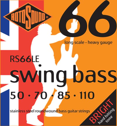 Snarenset basgitaar - Rotosound RS66LE - Swing Bass 66 - Stainless steel - 50-110 - Heavy gauge