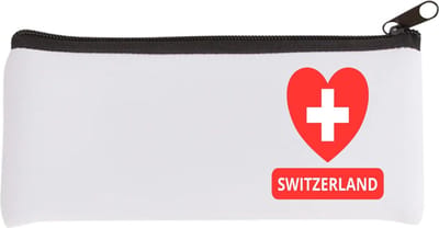 Akyol - switzerland vlag hartje Etui - Zwitserland - reizigers - toerist - verjaardagscadeau - souvenir - vakantie - 20 bij 9 cm