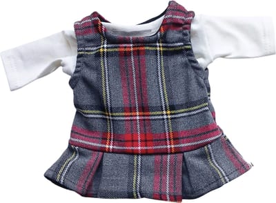 Minikane Gordi Poppenkleding Kledingset Diana Rood-Grijs Geruit 34 cm